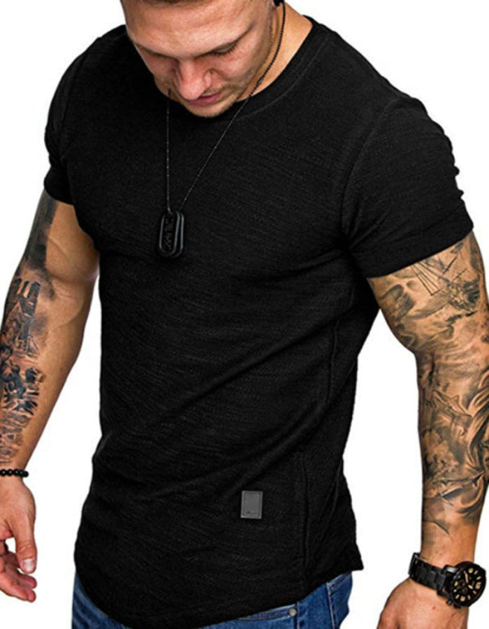 SHOPIQAT Short-Sleeved Round Neck Bamboo Cotton T-Shirt - Premium from shopiqat - Just $6.900! Shop now at shopiqat